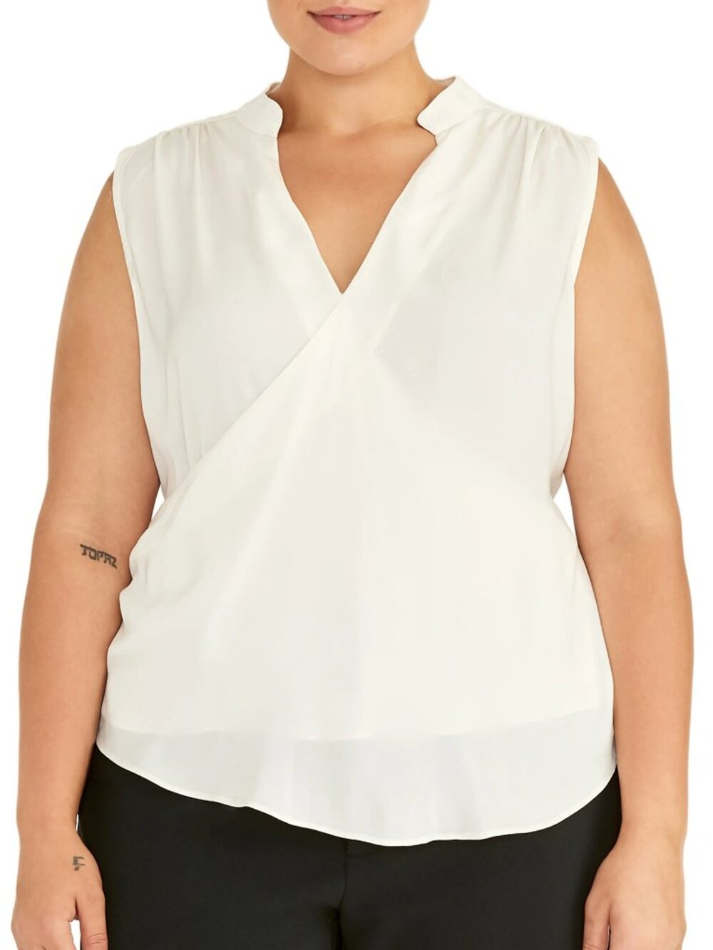RACHEL Rachel Roy Womens Plus Size Collection Faux Wrap Top